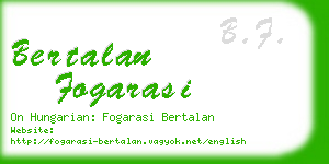 bertalan fogarasi business card